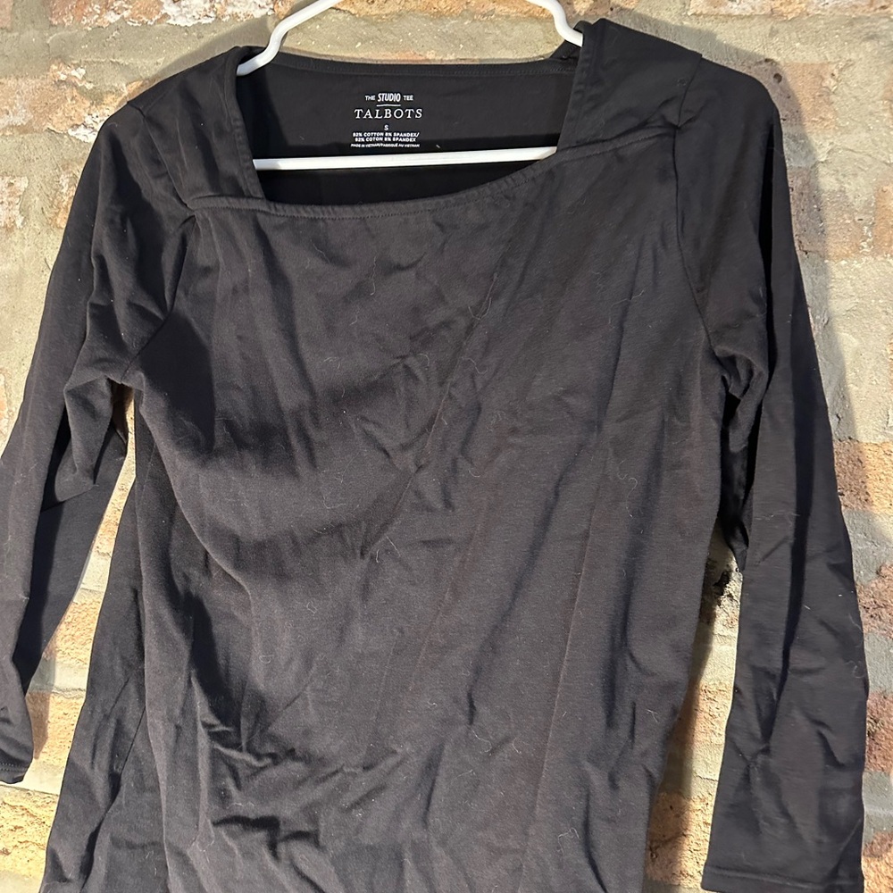Talbots Classic Black Long Sleeve Top